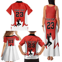 Custom Canada Basketball Family Matching Tank Maxi Dress and Hawaiian Shirt Go Champions Team Canada