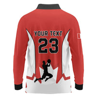 Custom Canada Basketball Long Sleeve Polo Shirt Go Champions Team Canada