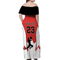 Custom Canada Basketball Off Shoulder Maxi Dress Go Champions Team Canada