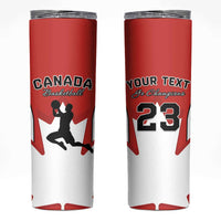 Custom Canada Basketball Skinny Tumbler Go Champions Team Canada