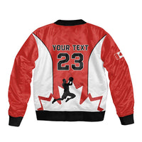 Custom Canada Basketball Sleeve Zip Bomber Jacket Go Champions Team Canada