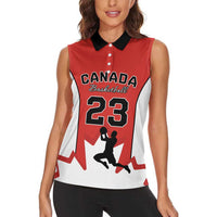 Custom Canada Basketball Women Sleeveless Polo Shirt Go Champions Team Canada