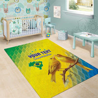 Custom Brazil Football Area Rug Go Canarinho Go