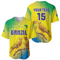 Custom Brazil Football Baseball Jersey Go Canarinho Go