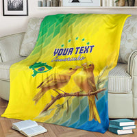 Custom Brazil Football Blanket Go Canarinho Go