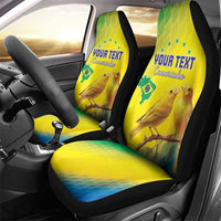 Custom Brazil Football Car Seat Cover Go Canarinho Go