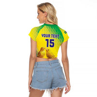 Custom Brazil Football Raglan Cropped T Shirt Go Canarinho Go