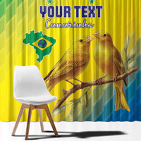 Custom Brazil Football Window Curtain Go Canarinho Go