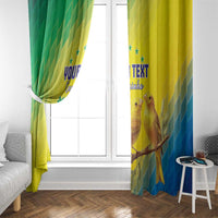 Custom Brazil Football Window Curtain Go Canarinho Go