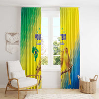Custom Brazil Football Window Curtain Go Canarinho Go