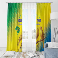Custom Brazil Football Window Curtain Go Canarinho Go