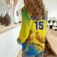 Custom Brazil Football Women Casual Shirt Go Canarinho Go