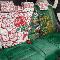 South Africa and England Rugby Back Car Seat Cover Springboks Mascot With Red Rose