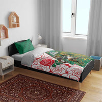 South Africa and England Rugby Bedding Set Springboks Mascot With Red Rose