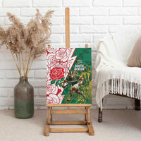South Africa and England Rugby Canvas Wall Art Springboks Mascot With Red Rose