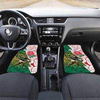 South Africa and England Rugby Car Mats Springboks Mascot With Red Rose