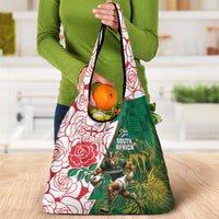 South Africa and England Rugby Grocery Bag Springboks Mascot With Red Rose