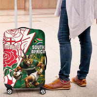 South Africa and England Rugby Luggage Cover Springboks Mascot With Red Rose
