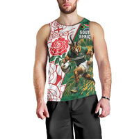 Personalized South Africa and England Rugby Men Tank Top Springboks Mascot With Red Rose