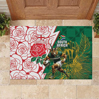 South Africa and England Rugby Rubber Doormat Springboks Mascot With Red Rose