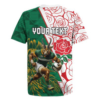 Personalized South Africa and England Rugby Rugby Jersey Springboks Mascot With Red Rose