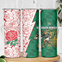 South Africa and England Rugby Skinny Tumbler Springboks Mascot With Red Rose