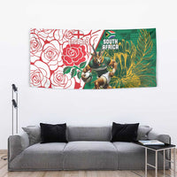 South Africa and England Rugby Tapestry Springboks Mascot With Red Rose