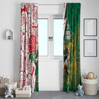 South Africa and England Rugby Window Curtain Springboks Mascot With Red Rose