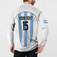 Custom Argentina Football Button Sweatshirt Vamos Vamos Argentina