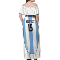Custom Argentina Football Off Shoulder Maxi Dress Vamos Vamos Argentina