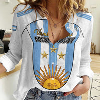 Custom Argentina Football Women Casual Shirt Vamos Vamos Argentina