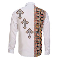 Ethiopia Angels Tilet Family Matching Long Sleeve Bodycon Dress and Hawaiian Shirt Ethiopian Cross