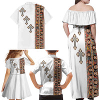 Ethiopia Angels Tilet Family Matching Off Shoulder Maxi Dress and Hawaiian Shirt Ethiopian Cross