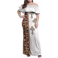 Ethiopia Angels Tilet Family Matching Off Shoulder Maxi Dress and Hawaiian Shirt Ethiopian Cross