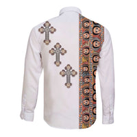 Ethiopia Angels Tilet Long Sleeve Button Shirt Ethiopian Cross
