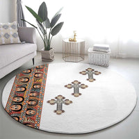 Ethiopia Angels Tilet Round Carpet Ethiopian Cross