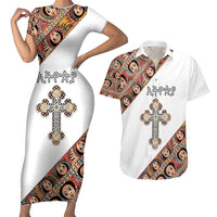 Personalized Ethiopian Orthodox Church Angel Couples Matching Short Sleeve Bodycon Dress and Hawaiian Shirt
