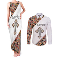 Personalized Ethiopian Orthodox Church Angel Couples Matching Tank Maxi Dress and Long Sleeve Button Shirt