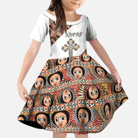 Personalized Ethiopian Orthodox Church Angel Family Matching Off Shoulder Maxi Dress and Hawaiian Shirt
