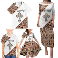 Personalized Ethiopian Orthodox Church Angel Family Matching Puletasi and Hawaiian Shirt