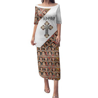 Personalized Ethiopian Orthodox Church Angel Family Matching Puletasi and Hawaiian Shirt