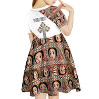 Personalized Ethiopian Orthodox Church Angel Kid Short Sleeve Dress