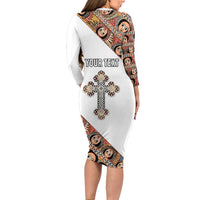 Personalized Ethiopian Orthodox Church Angel Long Sleeve Bodycon Dress