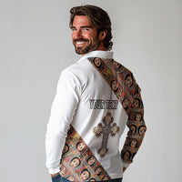 Personalized Ethiopian Orthodox Church Angel Long Sleeve Polo Shirt
