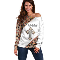 Personalized Ethiopian Orthodox Church Angel Off Shoulder Sweater