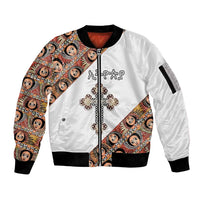 Personalized Ethiopian Orthodox Church Angel Sleeve Zip Bomber Jacket