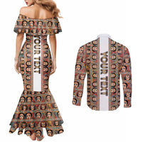 Personalized Ethiopian Tewahedo Angel Orthodox Couples Matching Mermaid Dress and Long Sleeve Button Shirt