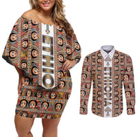 Personalized Ethiopian Tewahedo Angel Orthodox Couples Matching Off Shoulder Short Dress and Long Sleeve Button Shirt