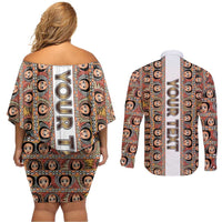 Personalized Ethiopian Tewahedo Angel Orthodox Couples Matching Off Shoulder Short Dress and Long Sleeve Button Shirt