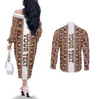 Personalized Ethiopian Tewahedo Angel Orthodox Couples Matching Off The Shoulder Long Sleeve Dress and Long Sleeve Button Shirt